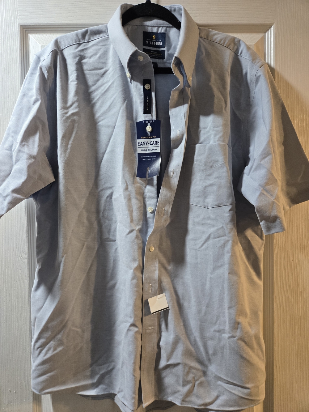Stafford Light Blue Short Sleeve Button-Down Shirt